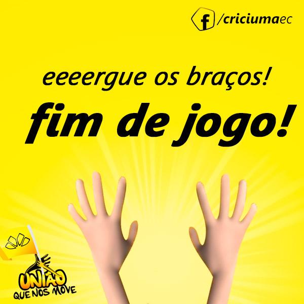 CriciumaEC's tweet photo. #SPOxCRI – 2x0 – 49/2T - Termina o jogo na Ilha do Retiro. 
#VamosTigre http://t.co/KBxhbQgiOY