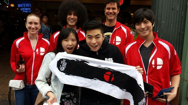 NintendoAmerica's tweet image. This #SmashBros trainer jacket, available only to staff, could be yours if you enter our #SmashBash sweepstakes!