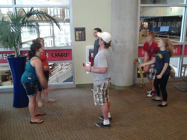 PDowOnMainSt's tweet photo. Playing volleyball inside due to the rain! @UWRF_WOW #uwrfweekofwelcome #WOWGROUP2 http://t.co/ABGNpfSldl