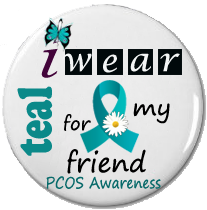 PCOSFreeLife's tweet photo. September is #PCOS Awareness Month. Wear a badge, support #TealChicks :)
More badges for friends, family to wear too. http://t.co/53ss4ihePr