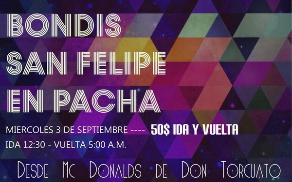 Rochiure's tweet photo. Bondis San Felipe en pacha. Salen a las 12 am desde mc http://t.co/13oicfeuw1