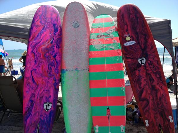 TamiMohrWPaint's tweet photo. #tbt "@hillardgrossman: Surfers brought out their most colorful sticks Sunday to the Cocoa Beach Pier #NKFSurf http://t.co/r8CRkih6AY"