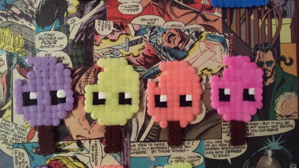 PixelsCustom's tweet image. Little designs :) #pixelart #pixels #hamabeads # lollypop #DrWho #Pacman #jack #rainbow