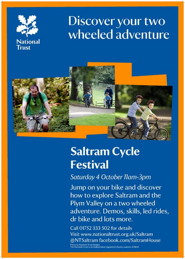 Cycle Festival @NTSaltram Sat 4 Oct 11am-3pm.-led rides,skills,bmx&amp;more. @CyclingPlymouth <a href="/Yogicycling/">Yogi cycling</a> Please RT