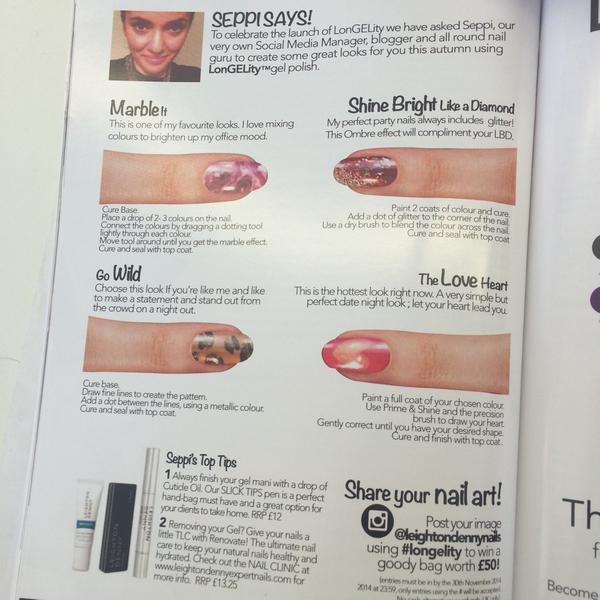 SEPIDELICIOUS's tweet photo. Have you got a copy of @Beautyguild? Check out my top 4 #nails & tips using @LeightonDennyEN #LonGELity #bbloggers http://t.co/iY9ZG629xI