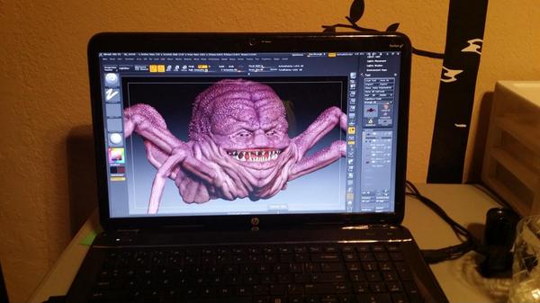 Late night adding color to this Lil guy. Krang from tmnt.
