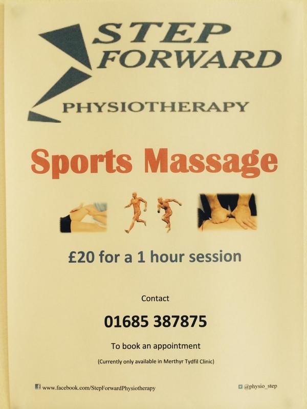 physio_step's tweet photo. £20 for an hours Sports Massage through September an absolute steal...who's keen? 01685 387875 http://t.co/WOKEDhr2Wi