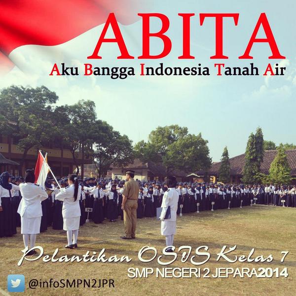infoSMPN2JPR's tweet photo. Utk ank CAPERO, Salam ABITA "abita, abita, abita, merah, putih, yaaa..." #SekolahBerkarakterKebangsaan http://t.co/sljV0qBM86