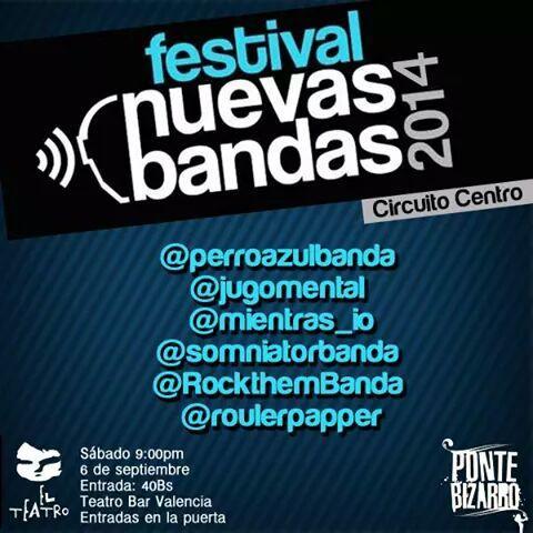 "<a href="/NuevasBandas/">Festival Nuevas Bandas</a>: Nos vemos el sábado 06/09 en @elteatrobar_vln para el Circuito <a href="/nuevasbandas/">Festival Nuevas Bandas</a> Centro >> "