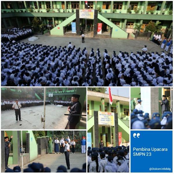 ClickBandung's tweet photo. Pak @ridwankamil @disdik_bandung menjadi Pembina Upacara Bendera Senin (1/9) Pagi di @SMPN23BDG | @DiskominfoBdg http://t.co/2LgmNUuUrx
