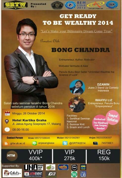 Ikutan Yukk  | Semnas kewirausahaan FEB UB @GRTW2014 ● VVIP 400k ● VIP 275k ● Reguler 150k "