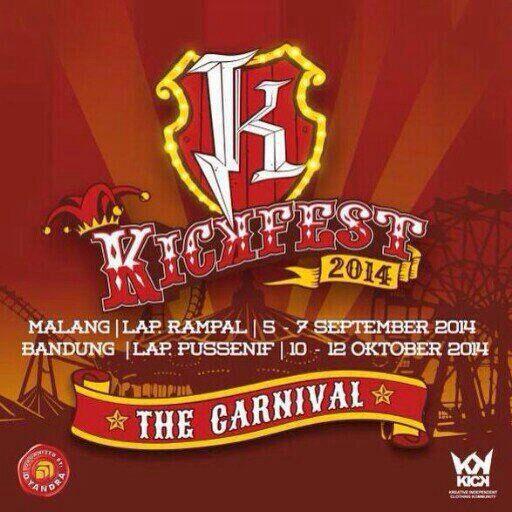 Tgl 5-7 sept ini kita ada di Malang . Kickfest #thecarnival kali ini pasti seru Don't missed it <a href="/KICKMLG/">KICKMLG</a> <a href="/kickfest/">KICKFEST</a>