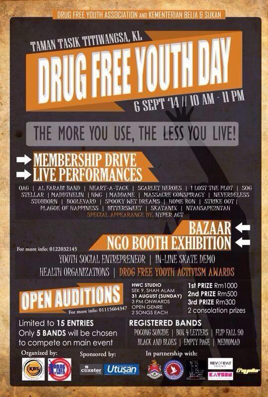 Its been 2 months since we last hit the stage. Were back this Saturday at Drug Free Youth Day at Titiwangsa! \m/