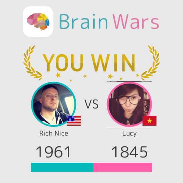 RichNice20's tweet image. I challenged Lucy and won:) Let's play! #BrainWars brainwarsapp.com/b/618381