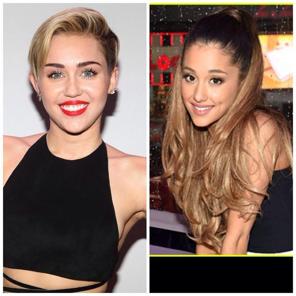 StarVsStarr's tweet photo. Who's your fave? 
RT for Miley Cyrus
FAV for Ariana Grande http://t.co/m2TC8JWRwg