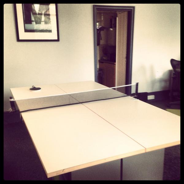 domarchitecture's tweet image. Seems our new meeting room table doubles as a Ping pong table :-)