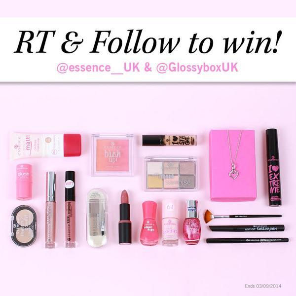 GlossyboxUK's tweet photo. RT &amp; Follow @essence__UK &amp; @GlossyboxUK for a chance to #win an array of beauty treats and necklace worth over £150! http://t.co/sjQcwFoIof