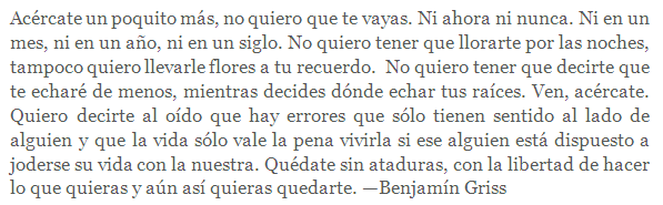 Veroniicaa84's tweet photo. "@BenjaminGriss: No quiero tener que decirte que te echaré de menos. http://t.co/8kVVoQ0cMv"