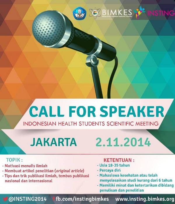 <a href="/Synapse_Papua/">Synapse</a> Daftarkan dirimu di CALL FOR SPEAKER @INSTING2014, Jakarta (02/11/14) #BIMKESEvent