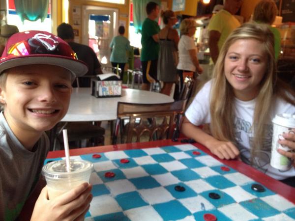 CamrynLarsen's tweet photo. Coffee and checkers ☕️ @ArnoldsPerk #perkalicious http://t.co/RkDGtG2EG5