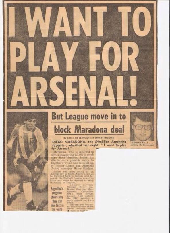 #TransferDeadlineDay Maradona: "I WANT TO PLAY FOR ARSENAL"
