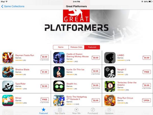 Ring Run Circus is part of the Great Platformers collection on the AppStore. Nice!