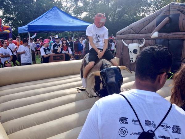 CU_Ghosts's tweet photo. Having fun at canal games, ghosts are champs at riding the bull 👻 #weloveourfrosh http://t.co/Gt0q5gUWRu
