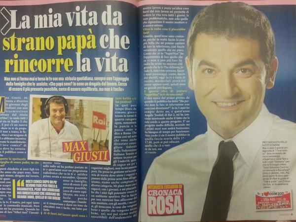 SaraTersigni's tweet photo. @ilovecomico sulle pagine di #cronacarosa intervista esclusiva al #super @Max_Giusti @Radio2SuperMax @RaiDue http://t.co/GUpyI8lqTX