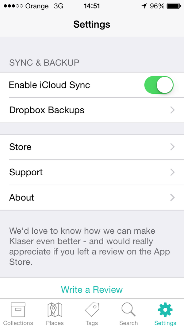 KlaserApp's tweet photo. New leaks from Klaser! Regarded the most expected features, iCloud Sync &amp; Dropbox backup comes to life! http://t.co/UOQsYzxQM8