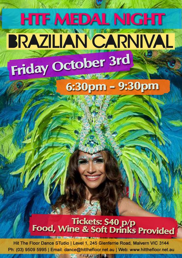 HTFDanceStudio's tweet image. Brazilian Carnival Themed Medal Night @HTFDanceStudio. #Dance #Melbourne #Samba hitthefloor.net.au/news-events/