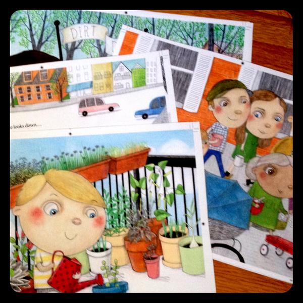 jacquelinehudon's tweet photo. Some proofs from my new picture book, Charlie's Dirt Day. http://t.co/5GInigVgQq