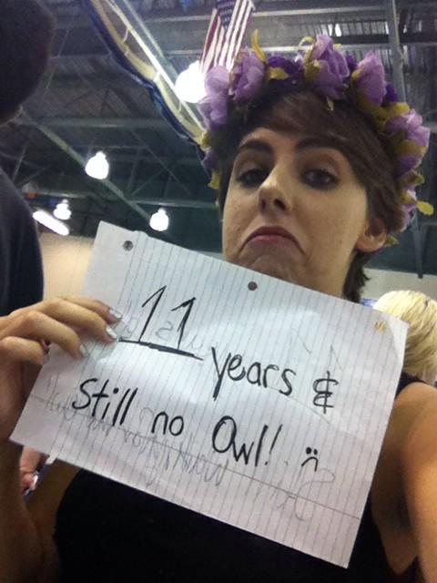 HPatMOC's tweet photo. It's a sad day at our booth at #ARGOPALOOZA #Sept1st #NoOwl http://t.co/B8I1KxzyDQ