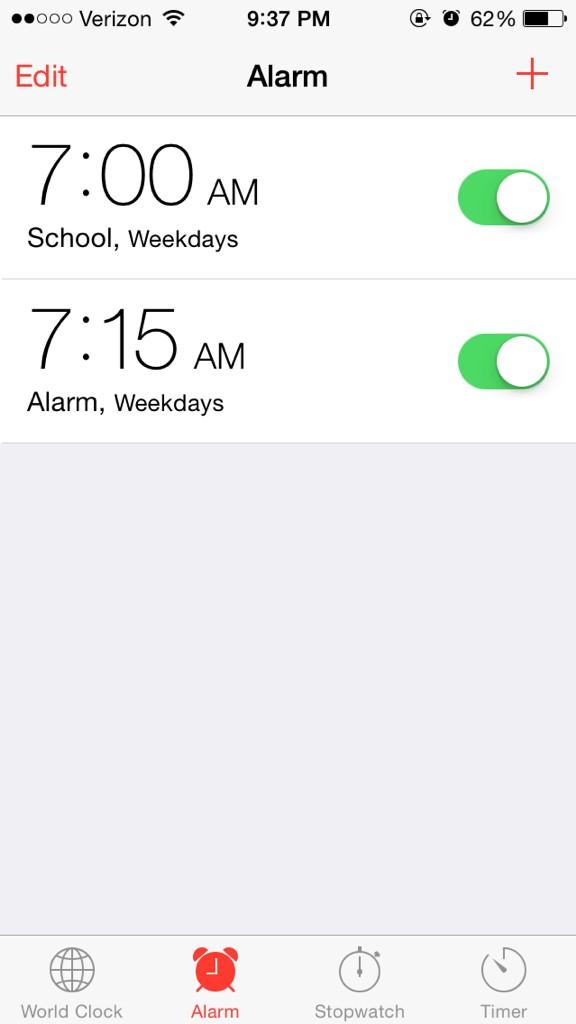 hzimmerman9's tweet photo. Well.. It's back to setting alarms http://t.co/SrEgPBOKVX