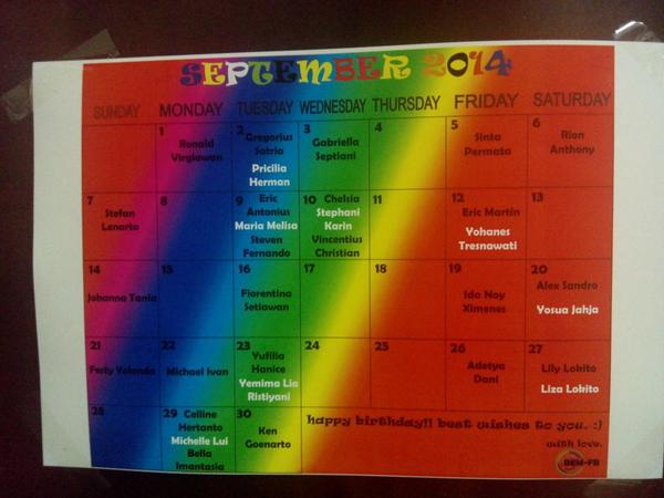 Kmi dri BEM-FB mengucapkan Happy Birthday u/ seluruh wrga Fakultas Bisnis yg berulang tahun di bln September :D