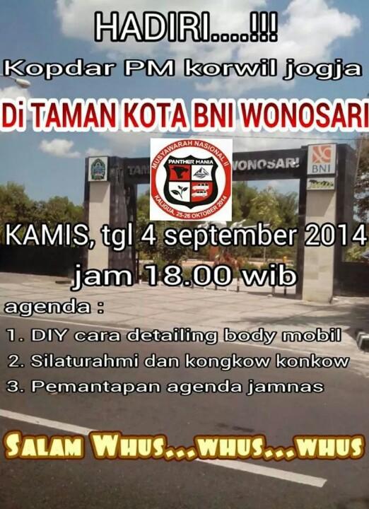 Pengguna #IsuzuPanther #panthermania #kopdar #korwil #jogja di #wonosari 4 sept jam 18.00