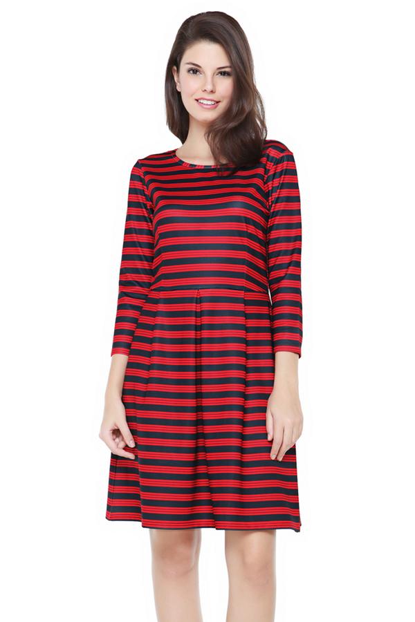 STRIPE FIT&amp;FLARE DRESS is now available in 2 colors
sop now : goo.gl/X5j6I4