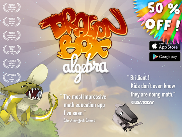 wewanttoo's tweet photo. Attention Parents &amp; Teachers! 50% #sale on #DragonBox #Algebra math games! http://t.co/vOYclXLD7f #edtechchat http://t.co/eIjPeIRFJU