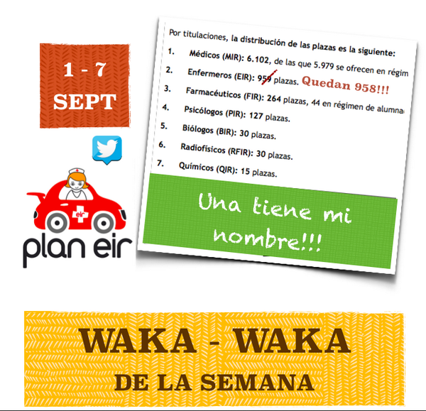 planEIR's tweet photo. El #WakaWakaDeLaSemana nos lo ha traido el Ministerio: nuestra plaza más cerca!!!
#EIR #EIR2015 #UnaEsMía http://t.co/Ddzvi7gApM