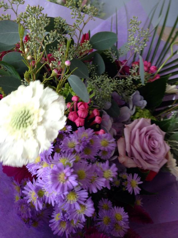 rosenthyme's tweet photo. Indulgent in purple #flowers #bouquet #hydrangea #blooms #germini #handtie #gift #lilac #purple #rosenthyme http://t.co/aEHLqQ3lXi