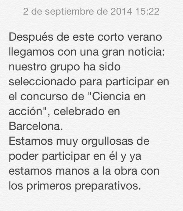 stopplasticsoup's tweet photo. TENEMOS UNA GRAN NOTICIA! 
#CienciaEnAccion http://t.co/P03zt5Ldhd