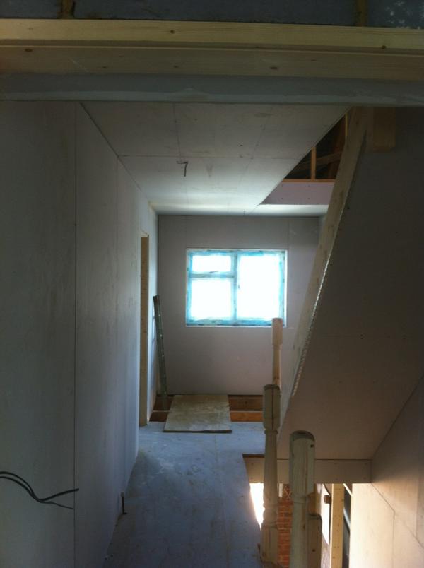 Hallway dot dabbed and tacked