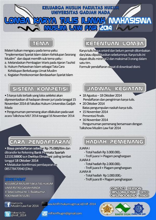 <a href="/FHUNILA/">Fakultas Hukum UNILA</a> <a href="/FhUnila_2011/">FH UNILA 2011</a> <a href="/FHunila_2012_/">Fakultas Hukum Unila</a> Lomba Karya Tulis Ilmiah Nasional | s.d 18 Okt'14 | 75rb | CP: 085778470940 |