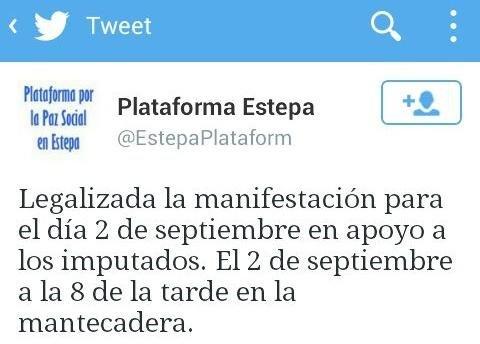 elacerico_'s tweet photo. Manifestación esta tarde a las 20 h. de la Plataforma por la Paz Social en Estepa @EstepaPlataform @Estepanoticias http://t.co/uqzCmQJPKa
