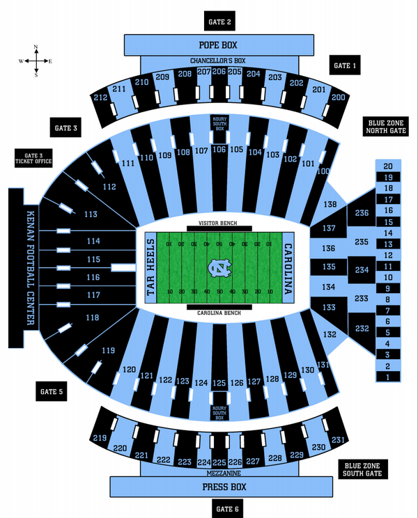 Tarheel Stadium Seating Chart