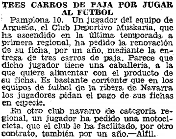 dmfalces's tweet photo. Así se fichaba en mi pueblo @abc_es, el @ClubDepMuskaria de 1953 http://t.co/vgkg7QaTKh  vía @majimeno, vía @laligaennumeros #Navarra
