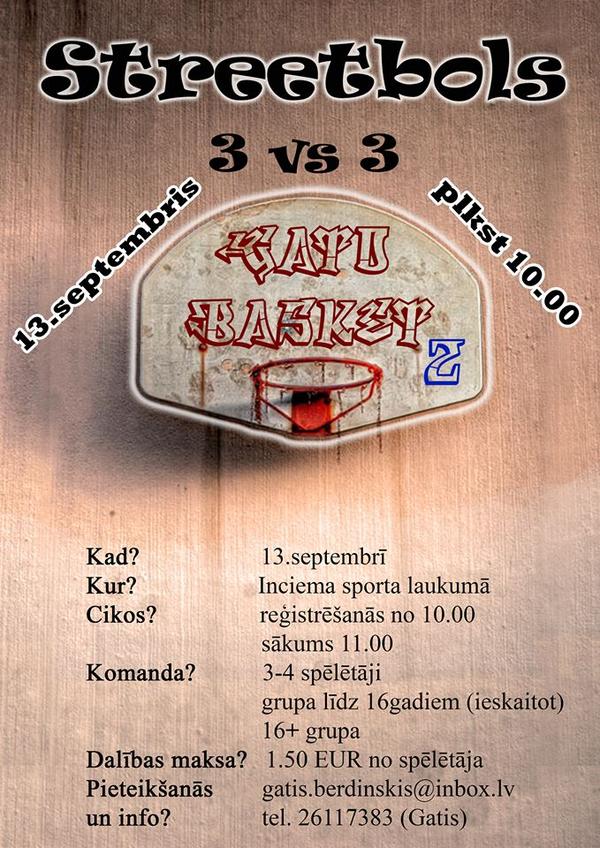 chabuliitis's tweet photo. Piedalies! 13.septembī basketbols Inciemā! http://t.co/oQ6Mq0Ibca
