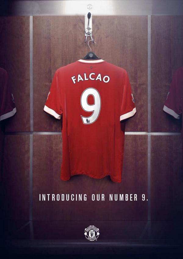 UnitedsRelated's tweet photo. Radamel Falcao is the new number 9 of Manchester United. #MUFC #MANUTD http://t.co/nGrE8MpEx3