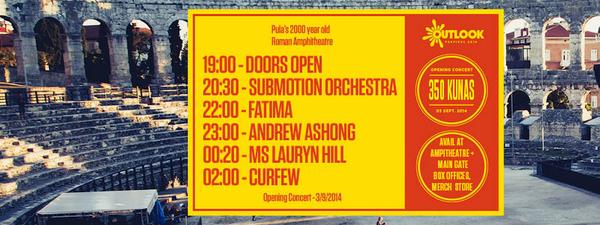 Opening Concert set times announced!!  Tix: bit.ly/1sV9uJB, ampitheatre/main gate box offices, merch store