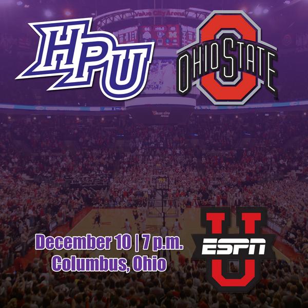 HPUMBB's tweet image. BREAKING: The #HPUMBB game at Ohio State on Dec. 10 will be televised on ESPNU at 7 p.m.! #GoHPU