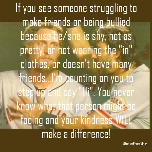 hunterpence's tweet photo. To everyone headed back to school, spread the word #OnlyLove http://t.co/5MElxYbMBb